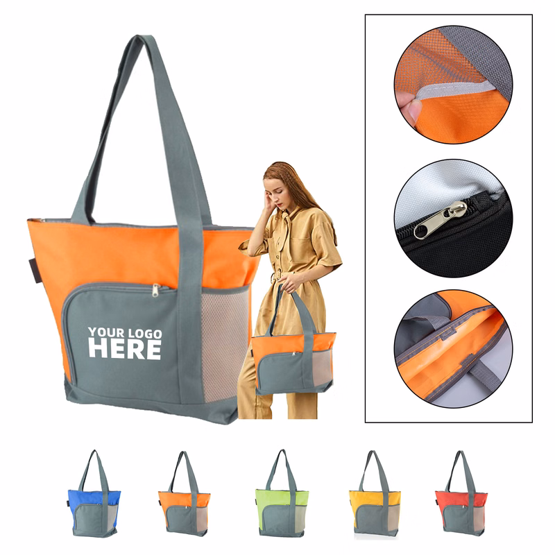 Poly Color Block Tote Bag