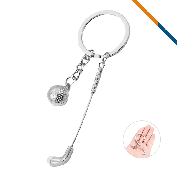 Custom Metal Golf Club Keychain — Sports Enthusiast Gift — Corporate Recognition Item 1