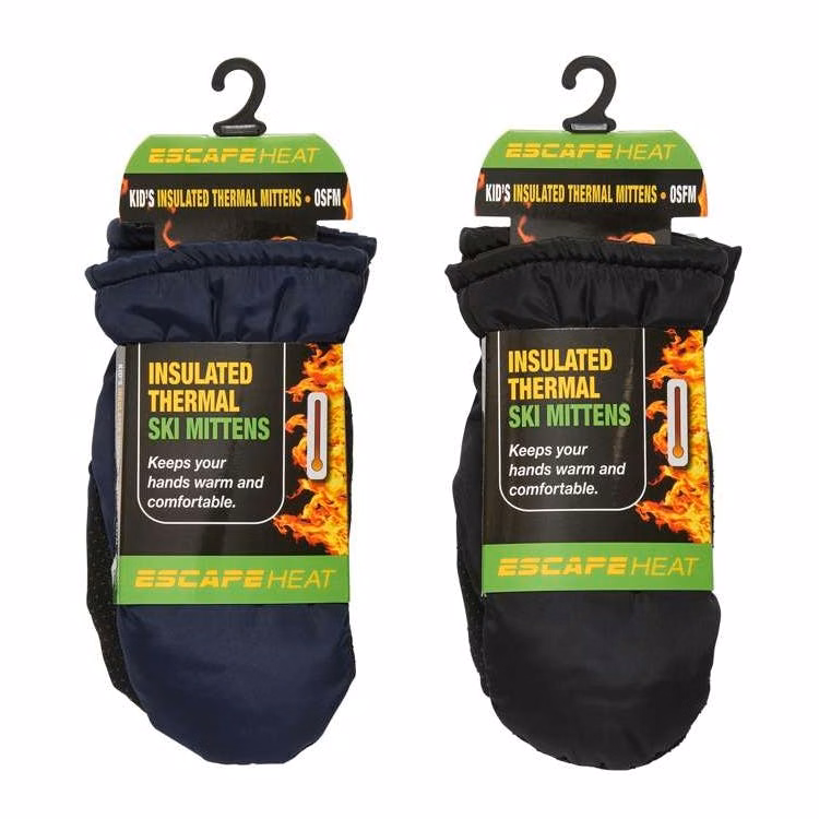 Kids Sherpa Lined Mittens Assorted Colors