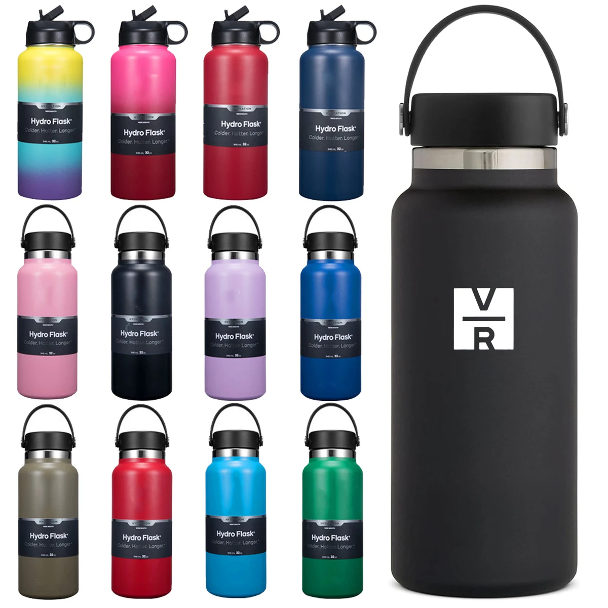 32oz Stainless Steel Wall Vacuum Water Bottle, custom water bottle with logo imprint 1