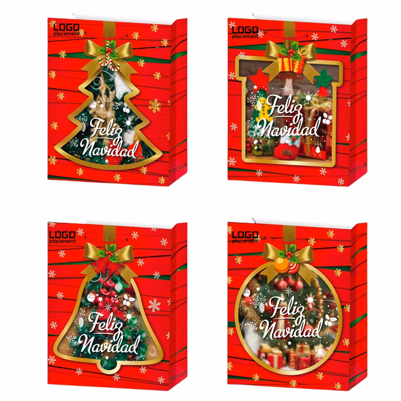 Festive Gift Carrier - Transparent Window For Giving "