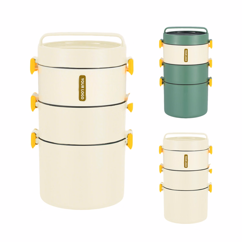Three Layer Insulated Lunch Box 61 Ounce Capacity 5" x 5" x 10"