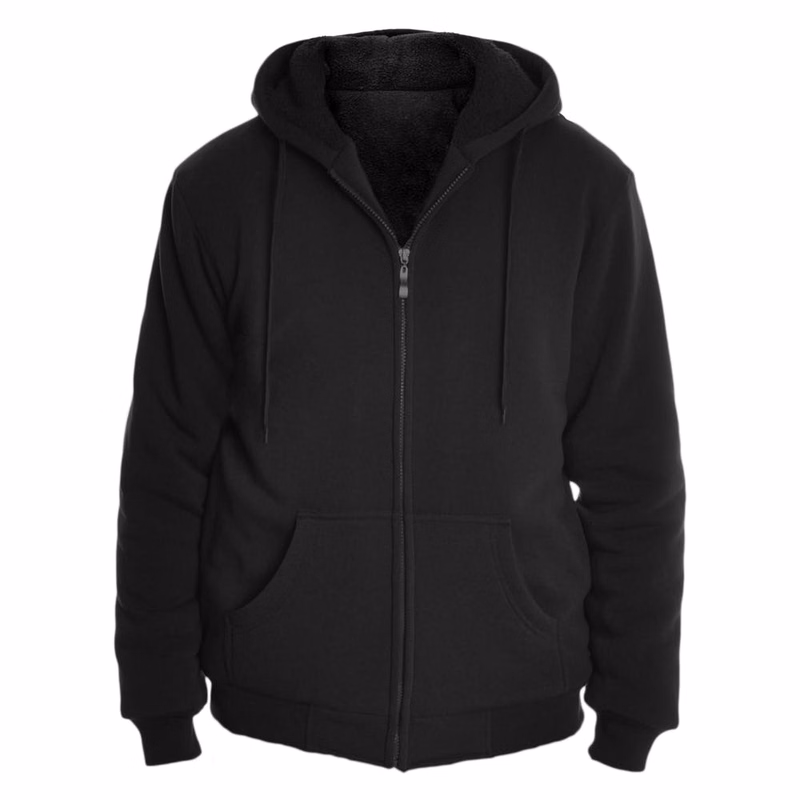 Men's Zip Up Hoodies - Black