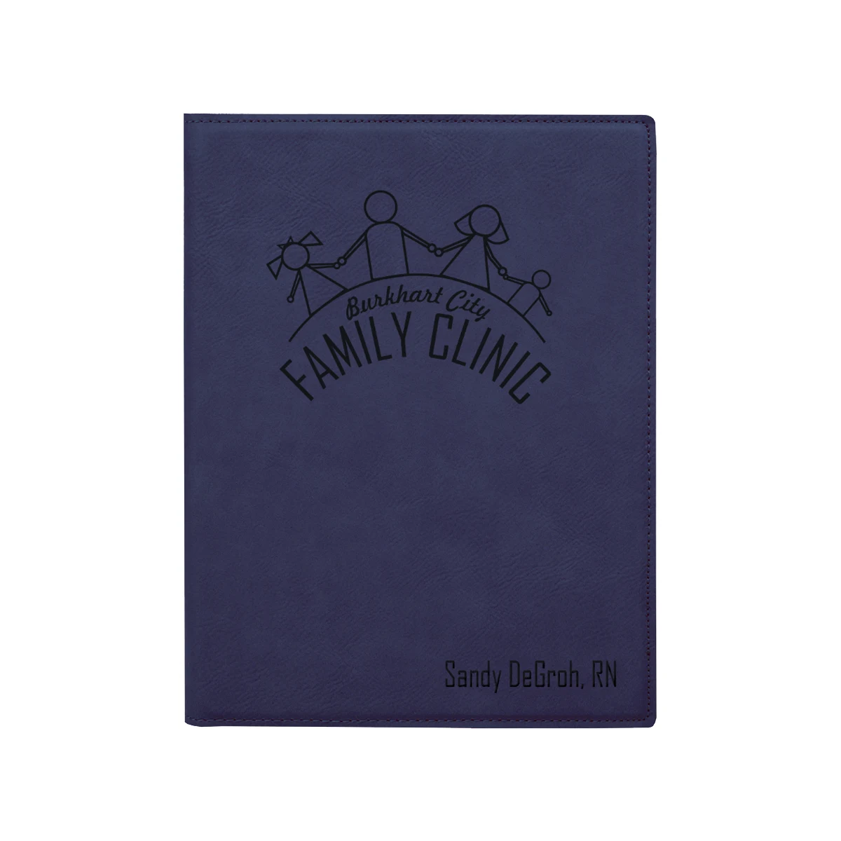 7" x 9" Leatherette Blue/Black Portfolio 1