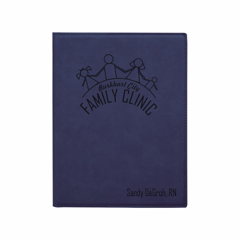 7" x 9" Leatherette Blue/Black Portfolio