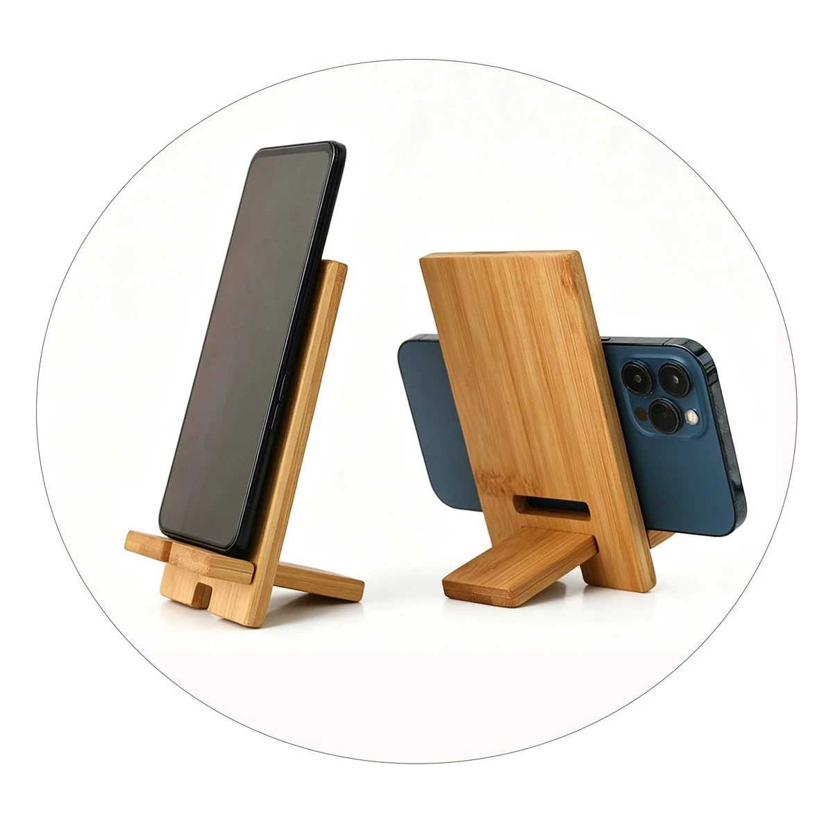 Personalized Bamboo Wood Cell Phone Dock 1