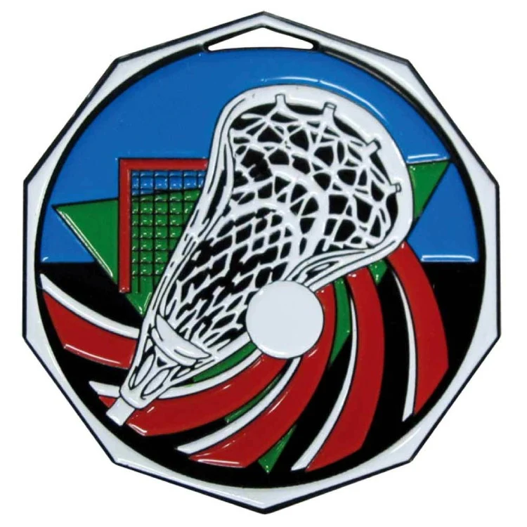 Lacrosse Decagon Colored Medallion (2") 1