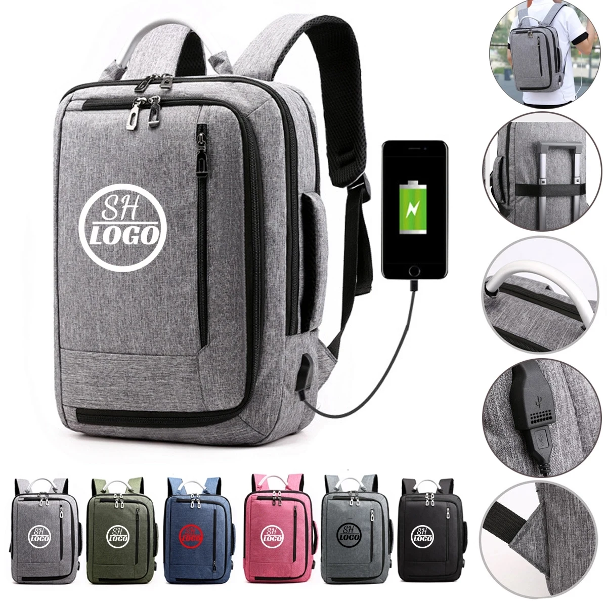 Laptop Backpack with USB Charging Port/ Large Capacity 17'' 1