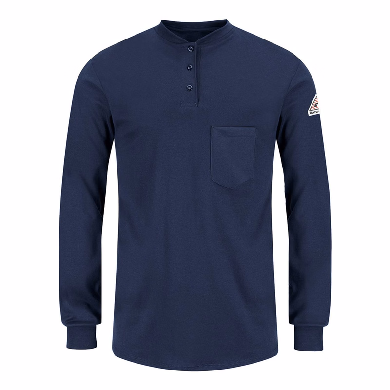 Women's Long Sleeve Tagless Henley Shirt - SEL3