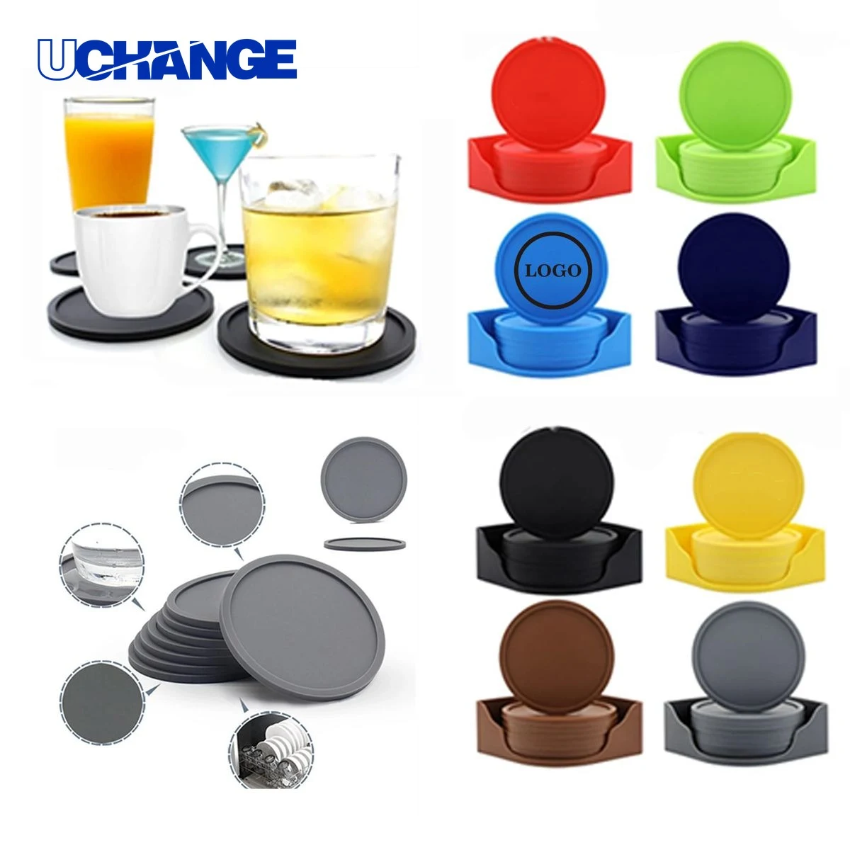 Practical Silicone Non-Slip Drink Coaster Mat (4" Thick) 1