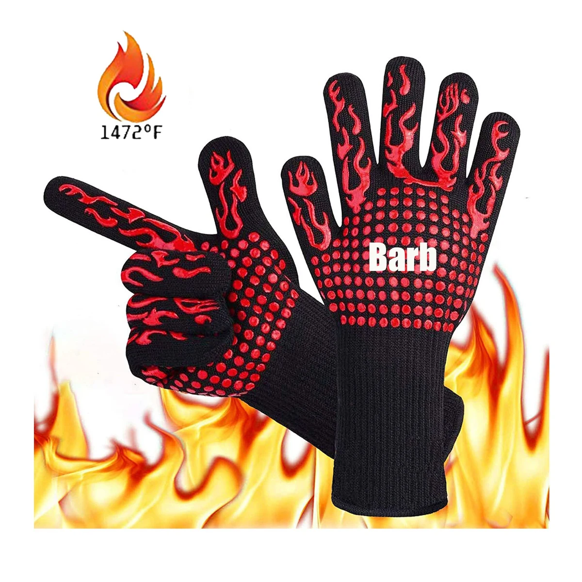 BBQ Microwave Oven Heat Resistant Silicone Gloves 1