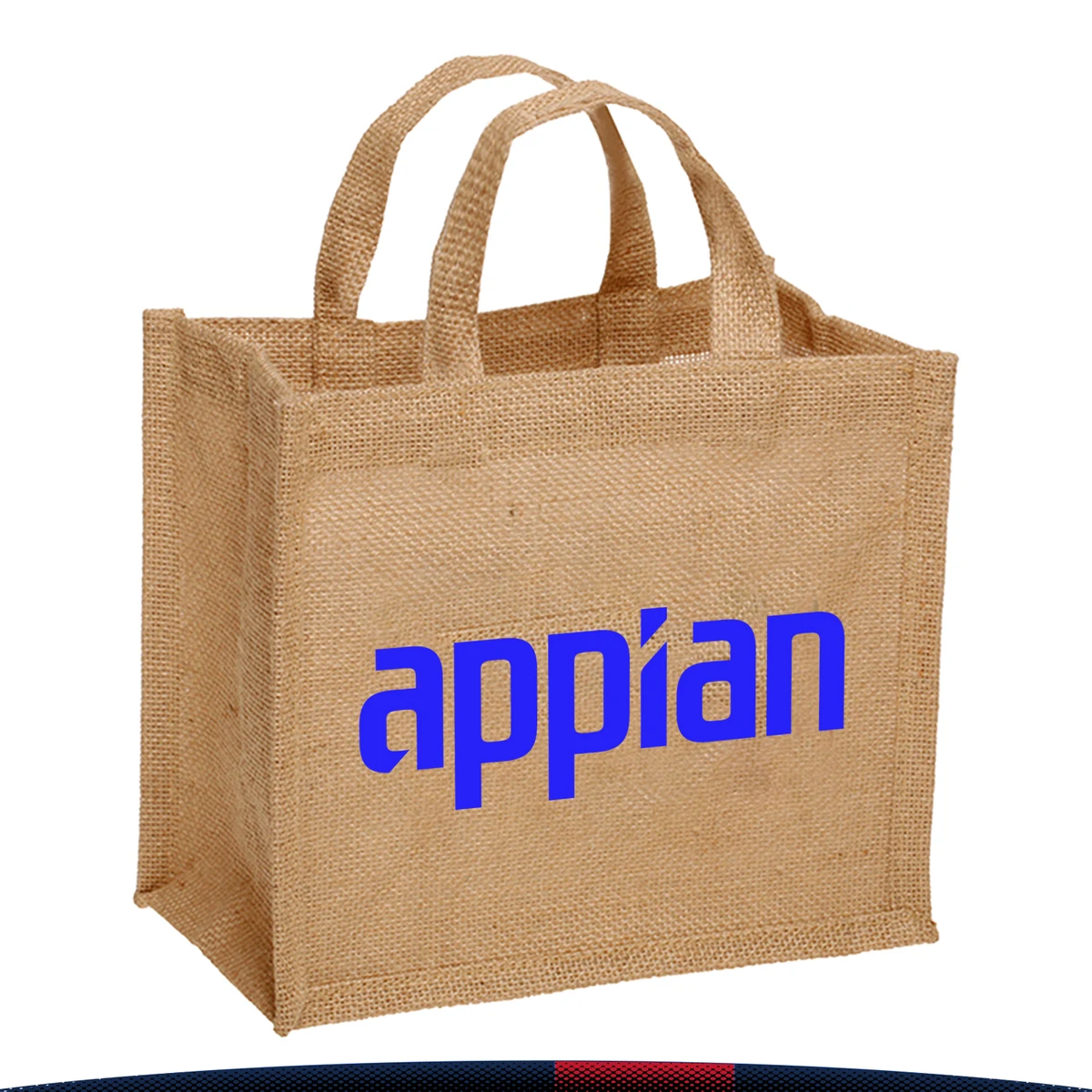 Kakome Jute Bags, custom tote bag with logo imprint 1