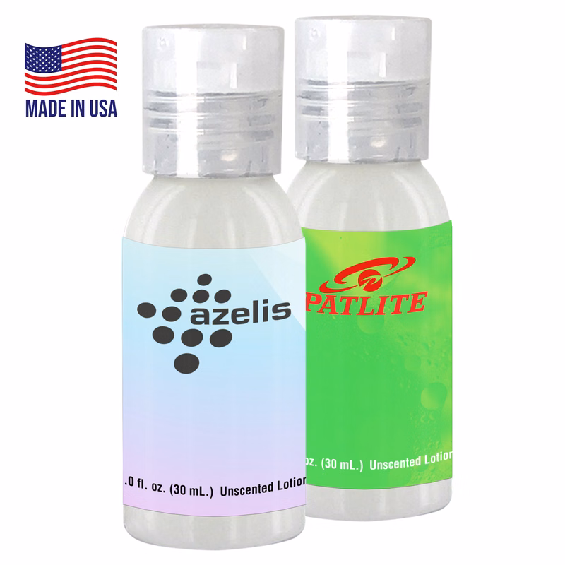 Compact 1 oz. Lotion Clear Round Bottle