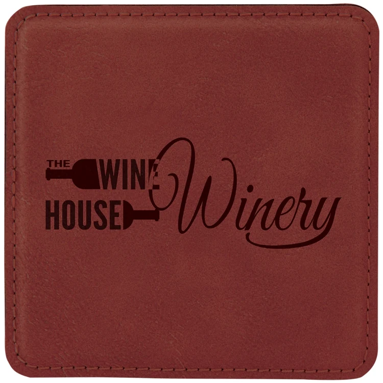 Rose Leatherette Individual Square Coaster 1