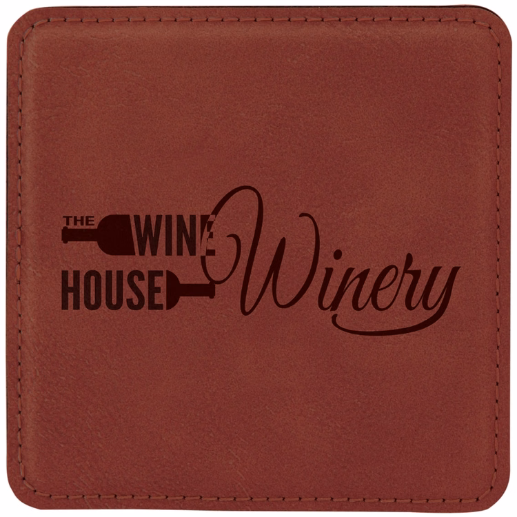 Rose Leatherette Individual Square Coaster