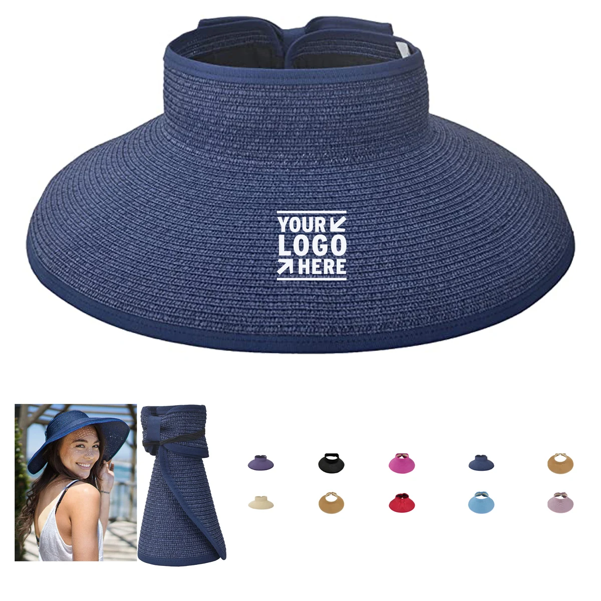 Wide Brim Roll-up Straw Sun Hat 1