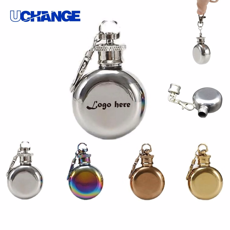 Stainless Steel Shot Flask Keychain