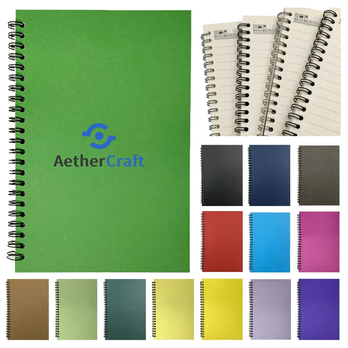 Spiral Bound Kraft Notebook with Blank and Lined Paper 1