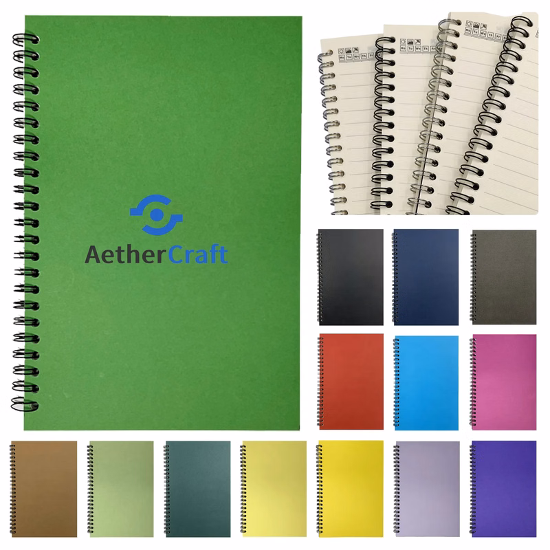 Spiral Bound Kraft Notebook with Blank and Lined Paper