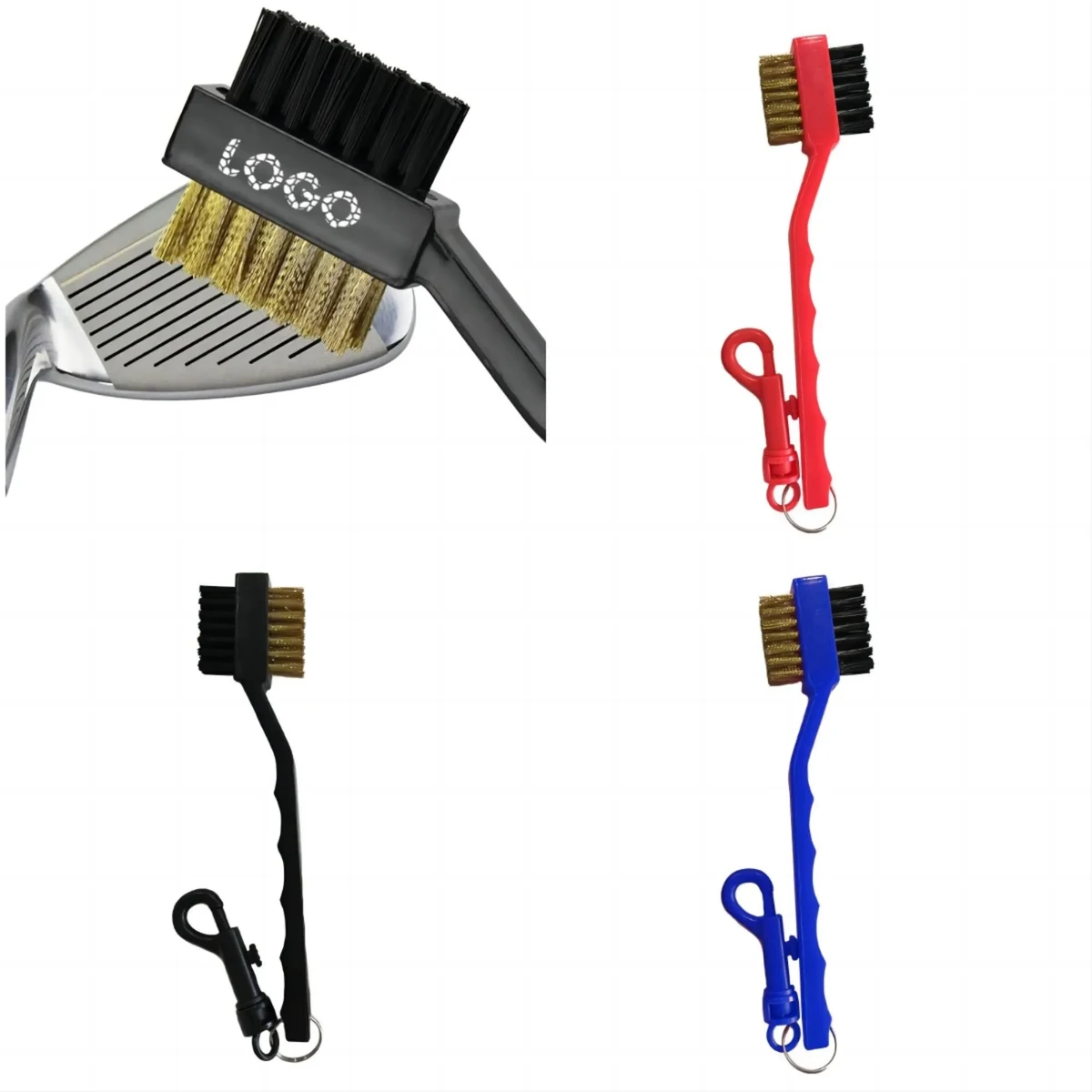 Nylon & Steel Wire Two-sided Golf Club Brush 1