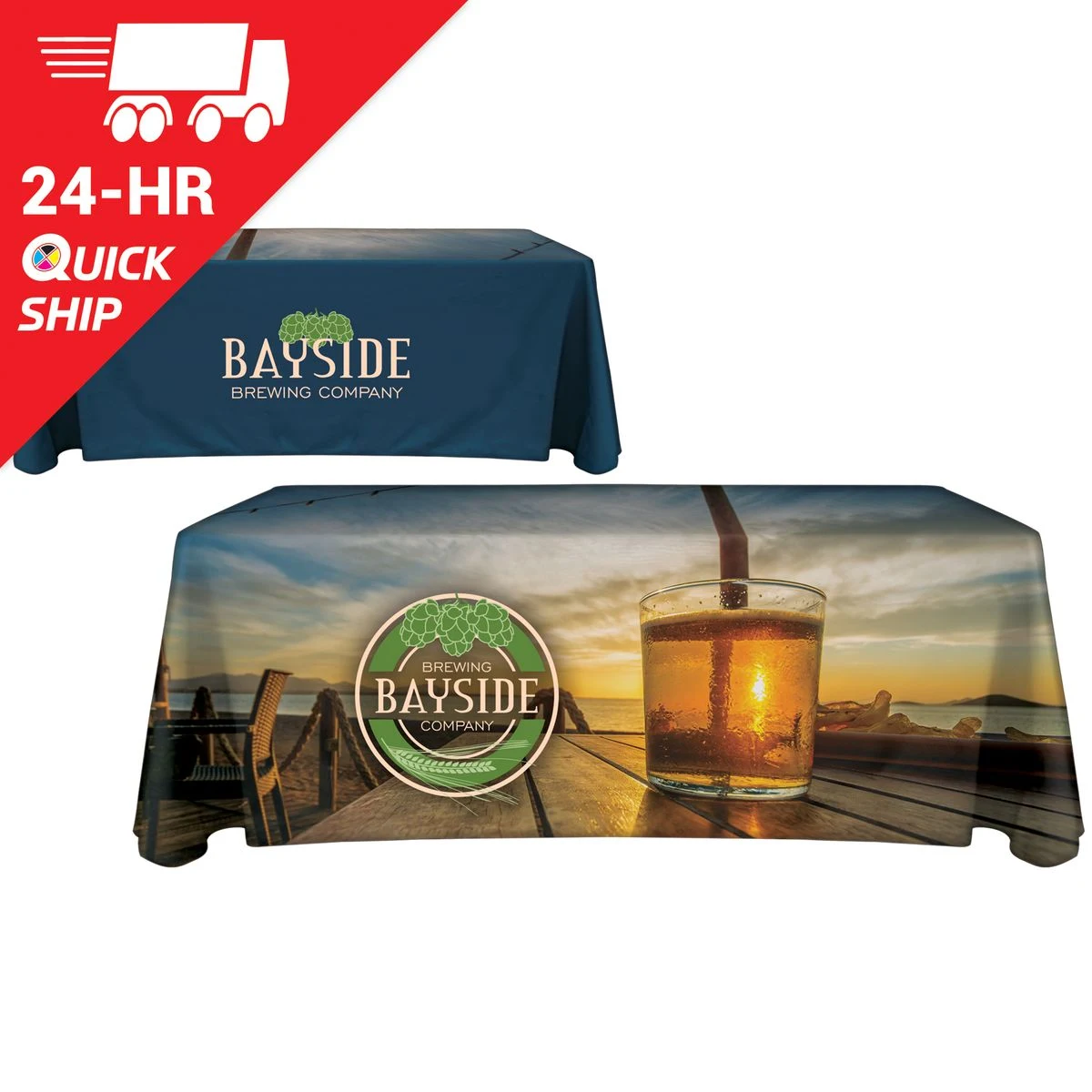 24 - Hour 6' Custom Throw Style Table Cover 1