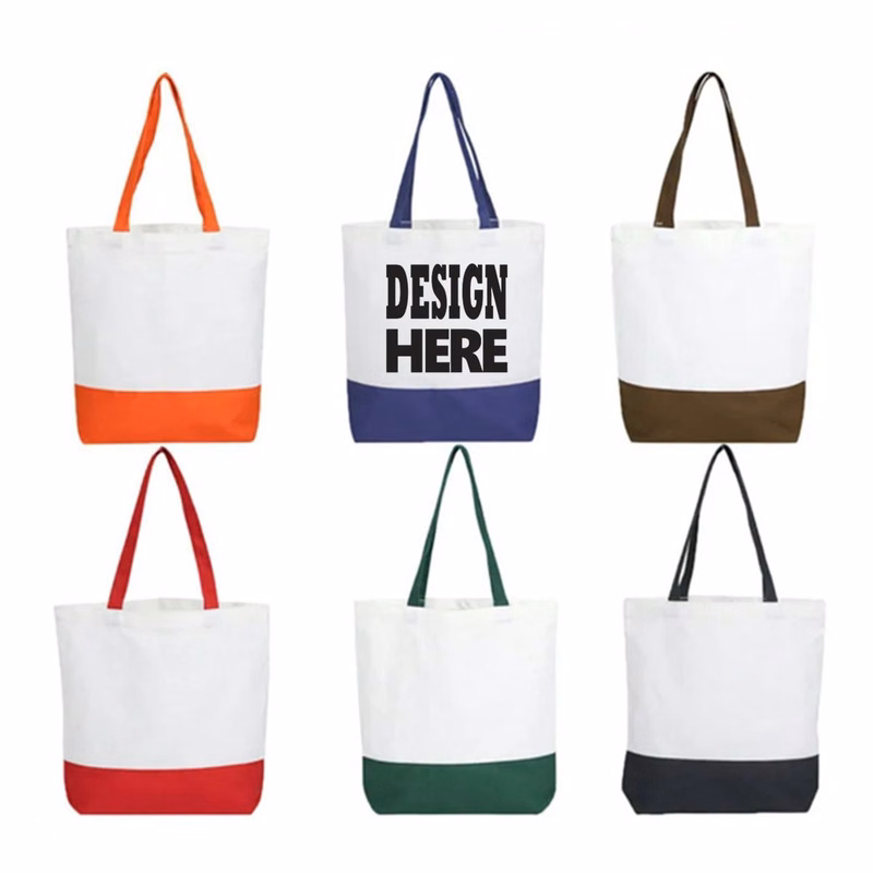 Heavy Duty Patchwork Canvas Shopping Bag