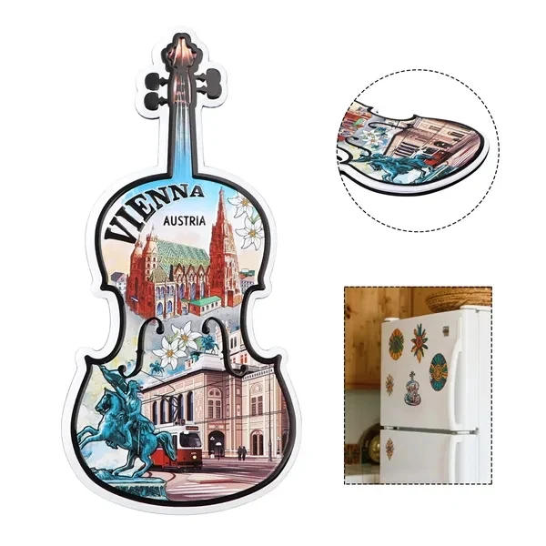 Custom 4.3 x 2.1 Aluminum Guitar Magnets — Full Color Trade Show Brand Gift 1