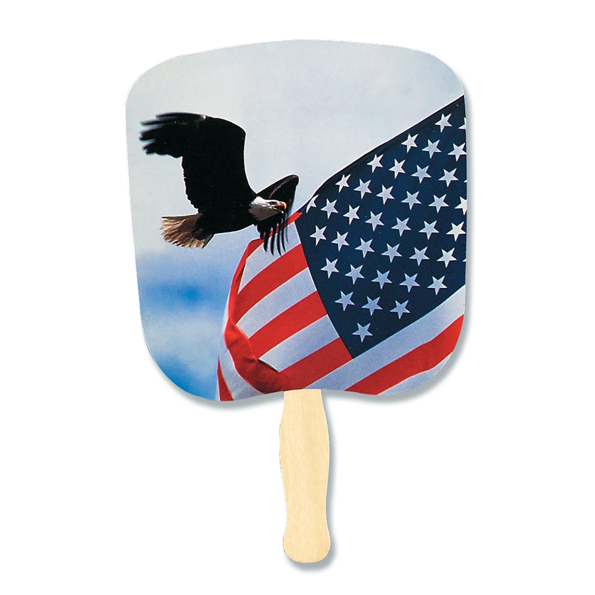 Patriotic Stock Eagle & Flag Hand Held Fan 1