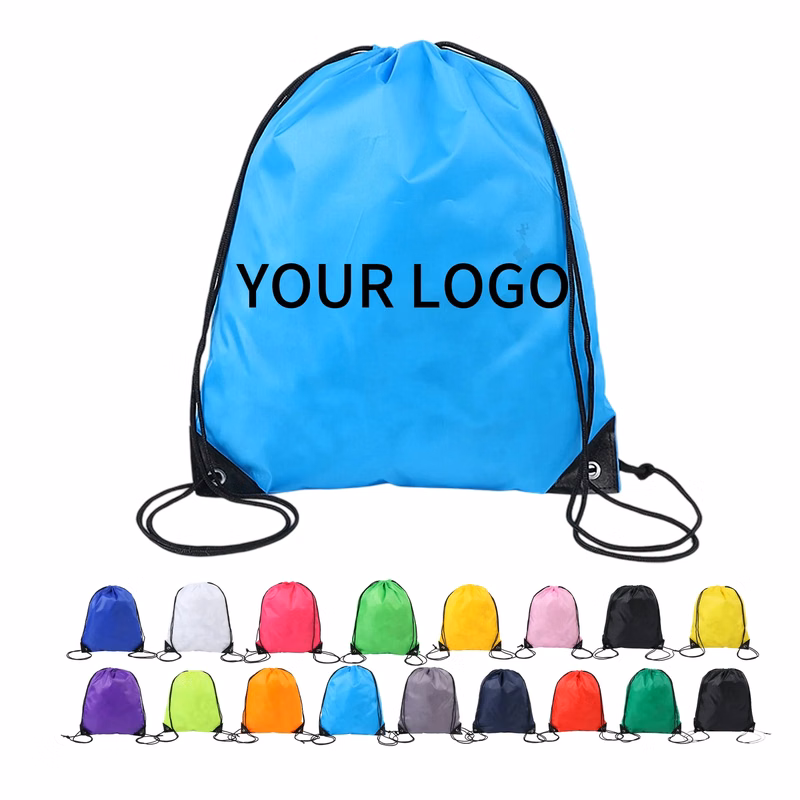 Reinforced Polyester Drawstring Backpack 13x17