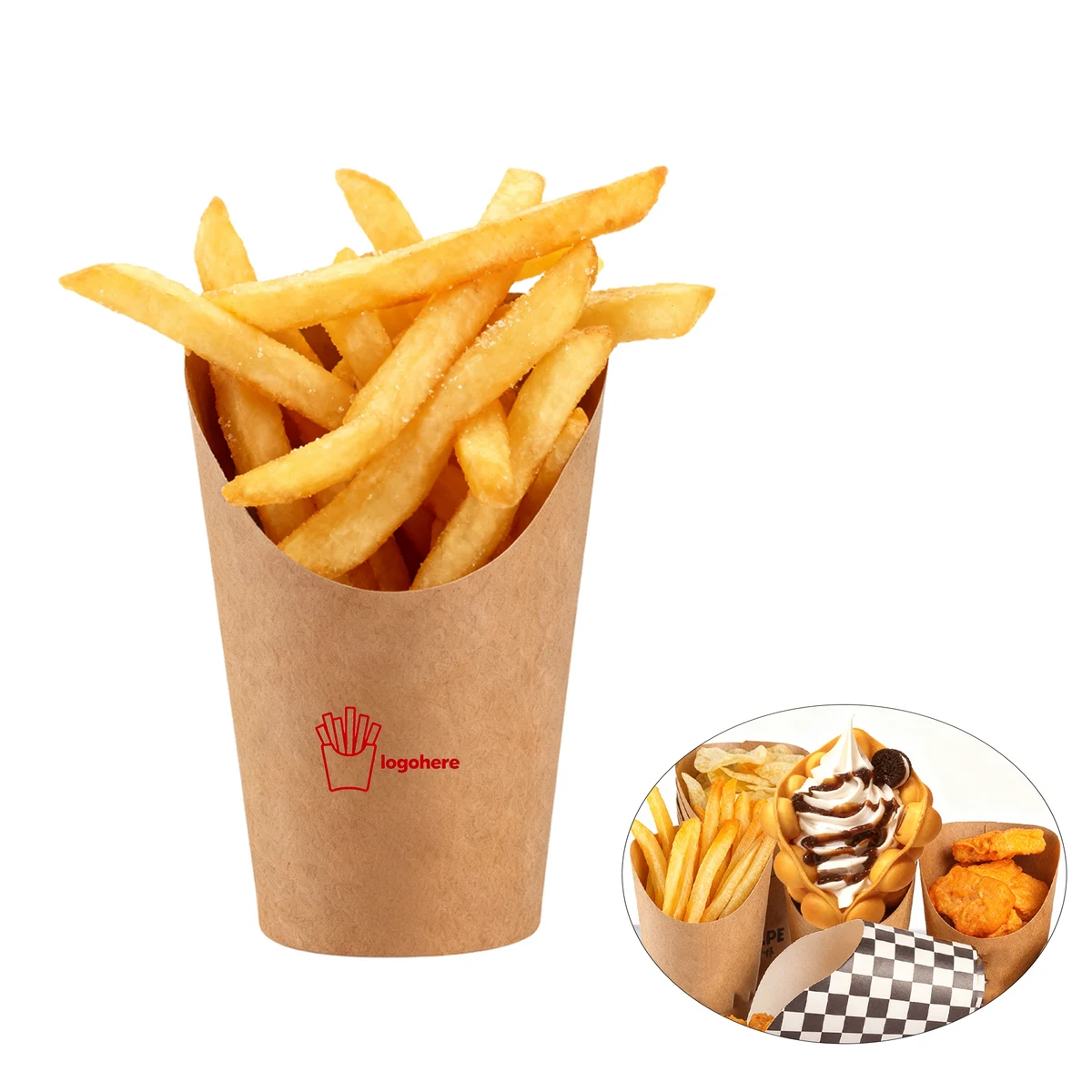 MOQ 100 Custom French Fries Cups Takeaway 1