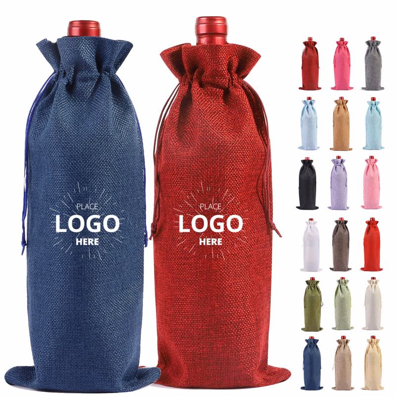 Wedding Drawstring Wine Bag