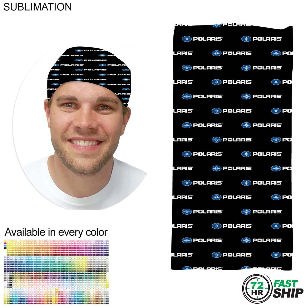 72 Hr Fast Ship - Sublimated Multifunction 2-Ply Tubular WINTER Headwear (Fandanna Bandanna) 1