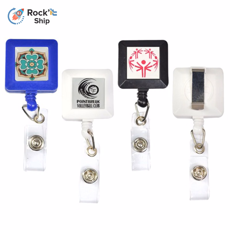 Rock'it 3-Day Square Retractable Badge Reel w/ Belt Clip