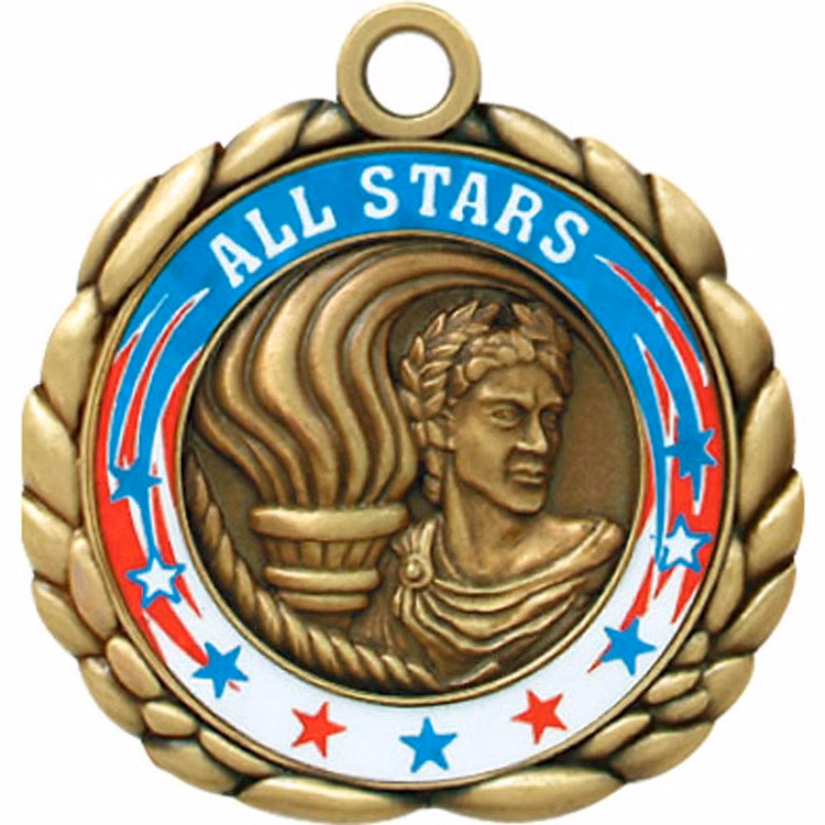 Victory Antique Gold QCM Medallion (2-1/2")