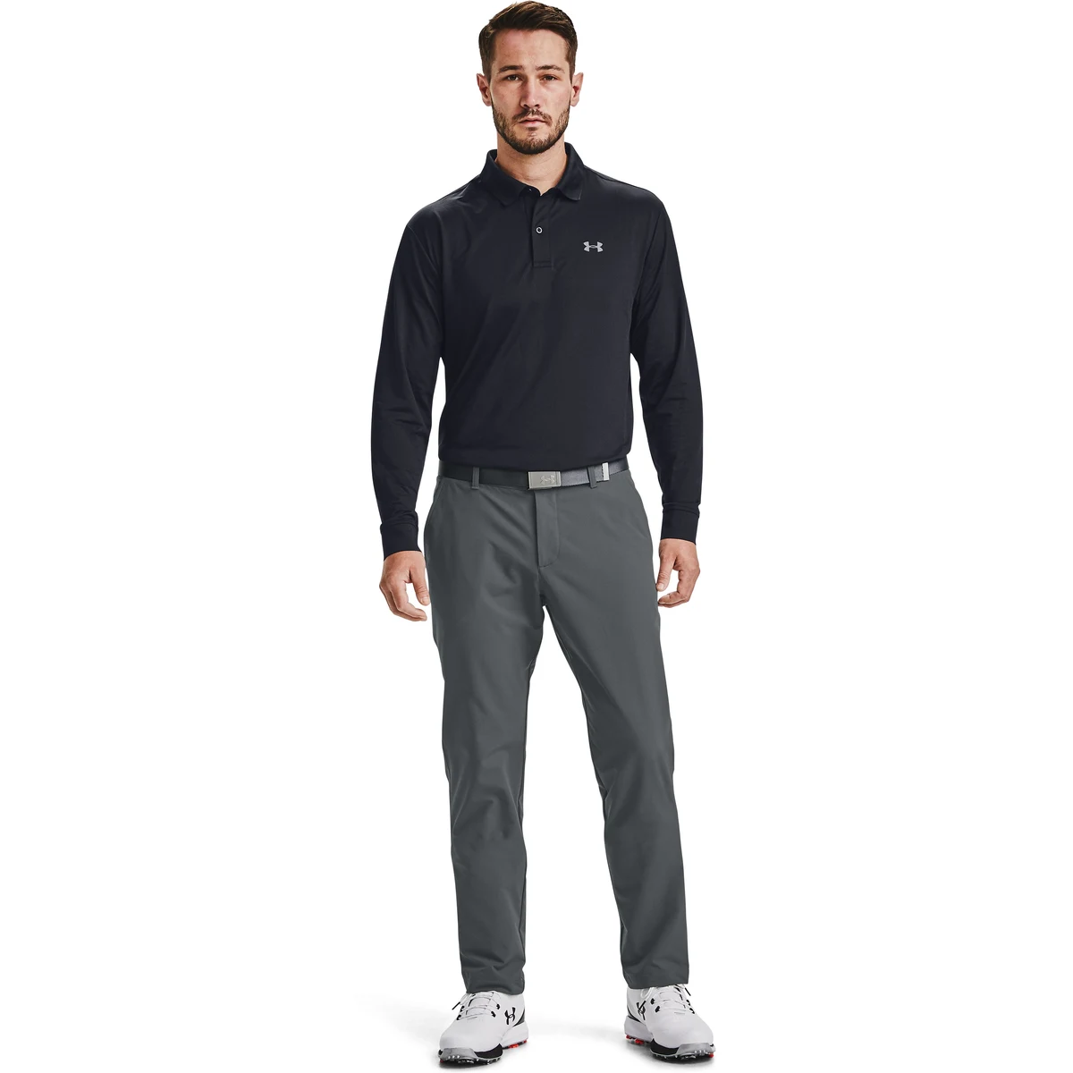 UA Performance Textured Men's Long Sleeve Polo 1