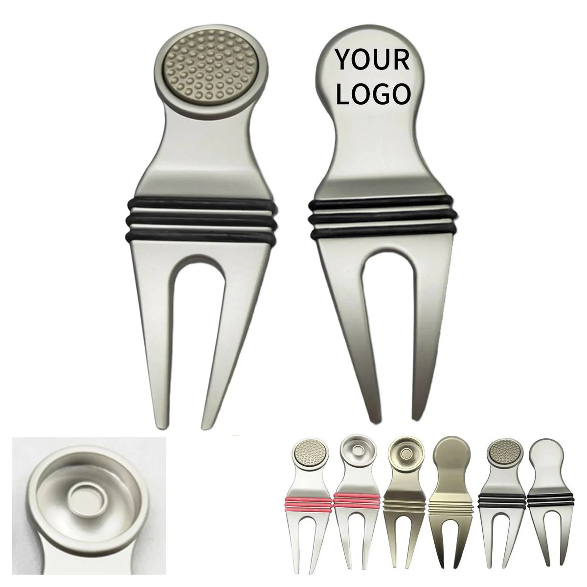 Alloy Golf Divot Repair Tool with Grip 1