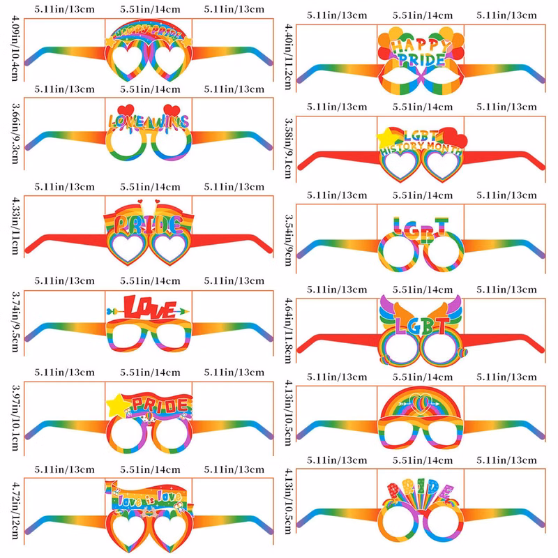 Rainbow Pride Paper Eyeglasses