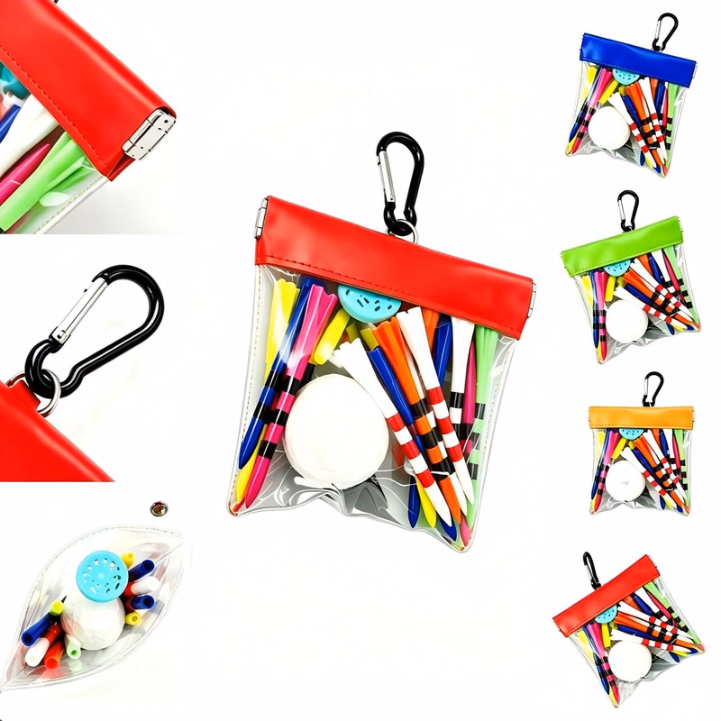 Golf Tee Pocket with Carabiner Hook