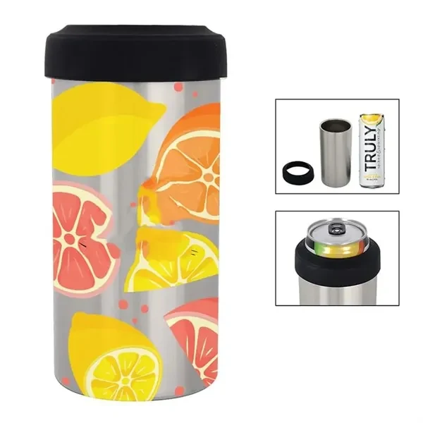 12 Oz. Full Color Slim Stainless Steel Insulated Can Holder 1