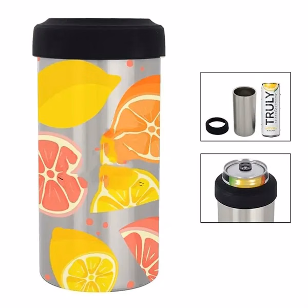12 Oz. Full Color Slim Stainless Steel Insulated Can Holder