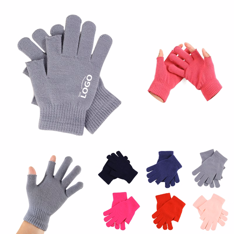 Winter Knitted Two Finger Half Gloves