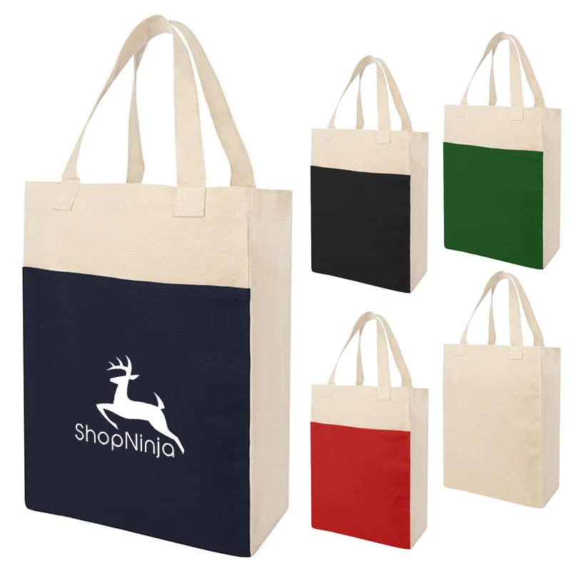 Canvas Shopper Tote Bag, custom tote bag with logo imprint 1