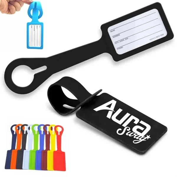 Custom Silicone Luggage Tag with Secure Attachment — Travel Promo Essential 1