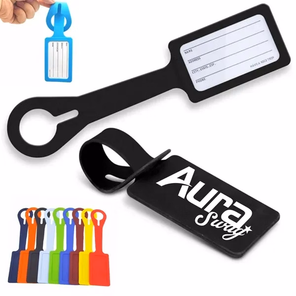 Custom Silicone Luggage Tag with Secure Attachment — Travel Promo Essential