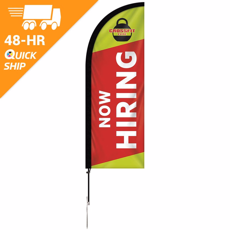 48 - Hour 6' Single Reverse Half Drop Banner with Hardware Set