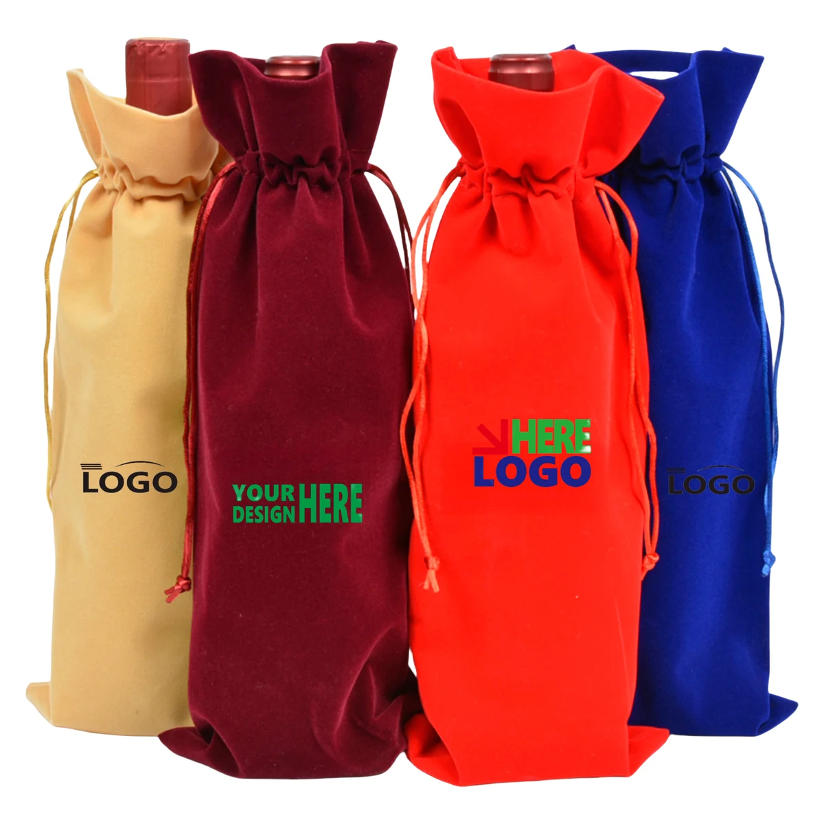 Durable Flannelette Velvet Wine Tote Bags MOQ20 1