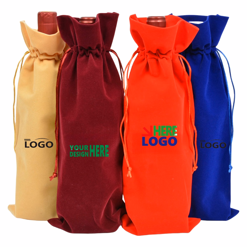 Durable Flannelette Velvet Wine Tote Bags MOQ20