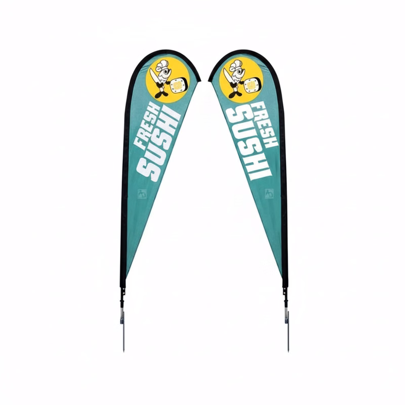 Double Sided Teardrop Flag Knit 11' With Optional Base