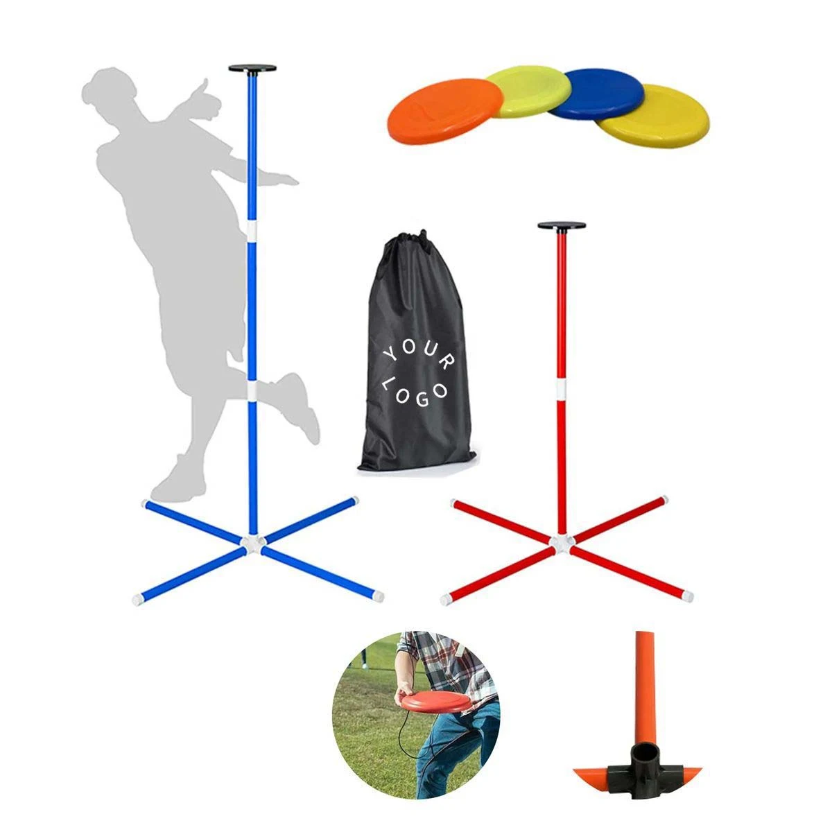 Flying Disc Game Set with Stand Easy Assembly 1