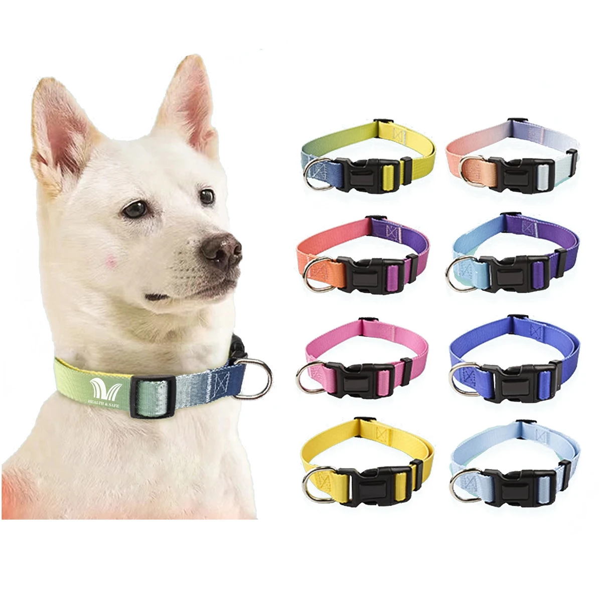 Dog Collar,8 Colors, Breathable Nylon Pet Collar Adjustable 1